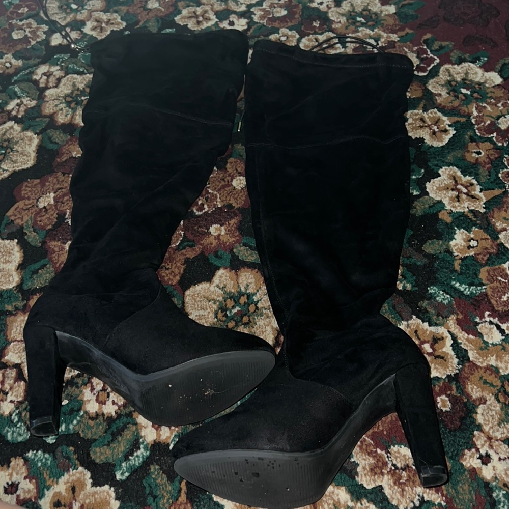 Wide calf thigh high boots
